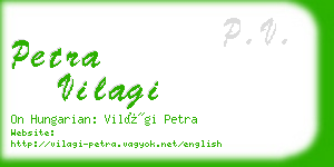 petra vilagi business card